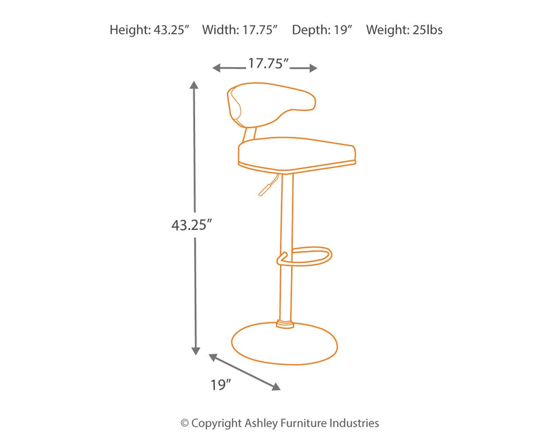 Bellatier Adjustable Height Bar Stool