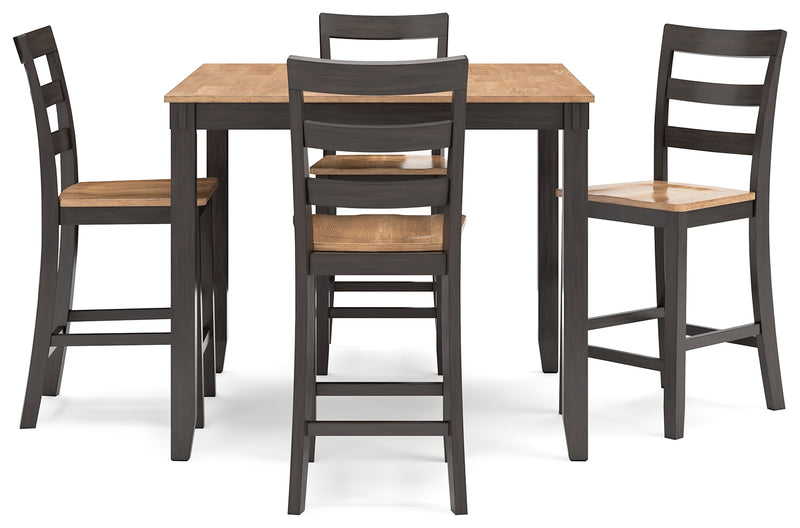 Gesthaven Dining Table with 4 Chairs and Bench (Set of 6)