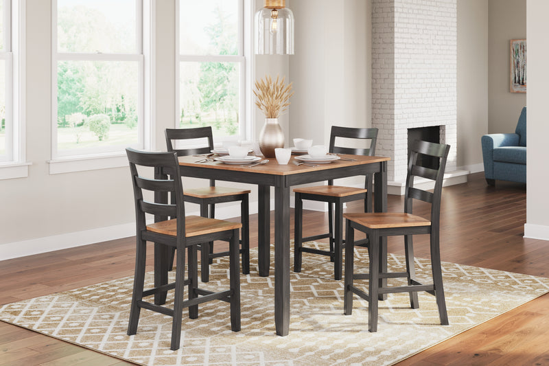 Gesthaven Dining Table with 4 Chairs and Bench (Set of 6)