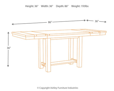 Moriville Counter Height Dining Extension Table