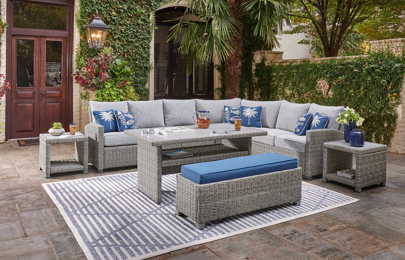 Naples Beach Outdoor Right and Left-arm Facing Loveseat with Cushion (Set of 2)