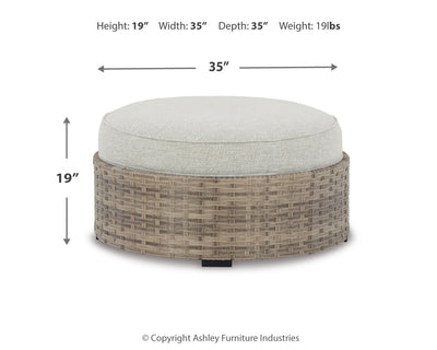 Calworth Outdoor Ottoman with Cushion