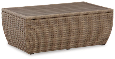 Sandy Bloom Outdoor Ottoman with Cushion