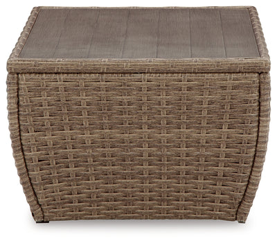 Sandy Bloom Outdoor Ottoman with Cushion