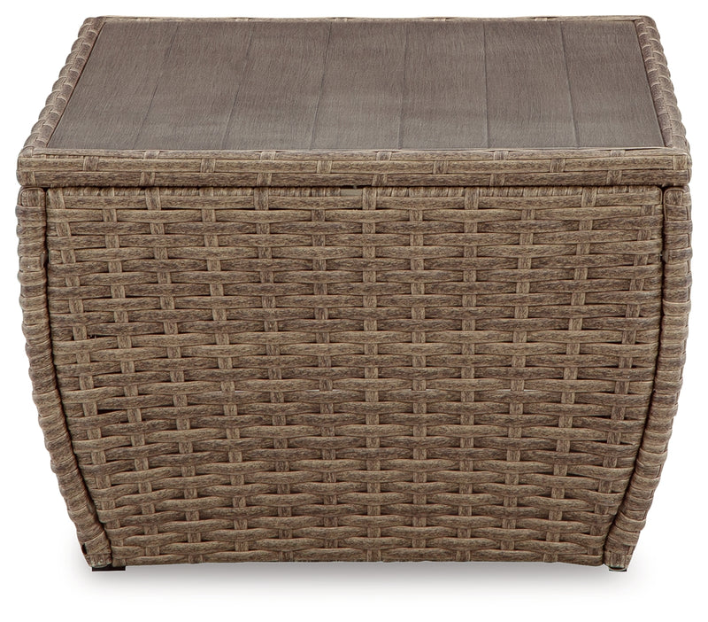 Sandy Bloom Outdoor Ottoman with Cushion