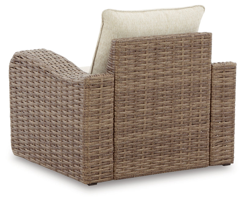 Sandy Bloom Outdoor Ottoman with Cushion